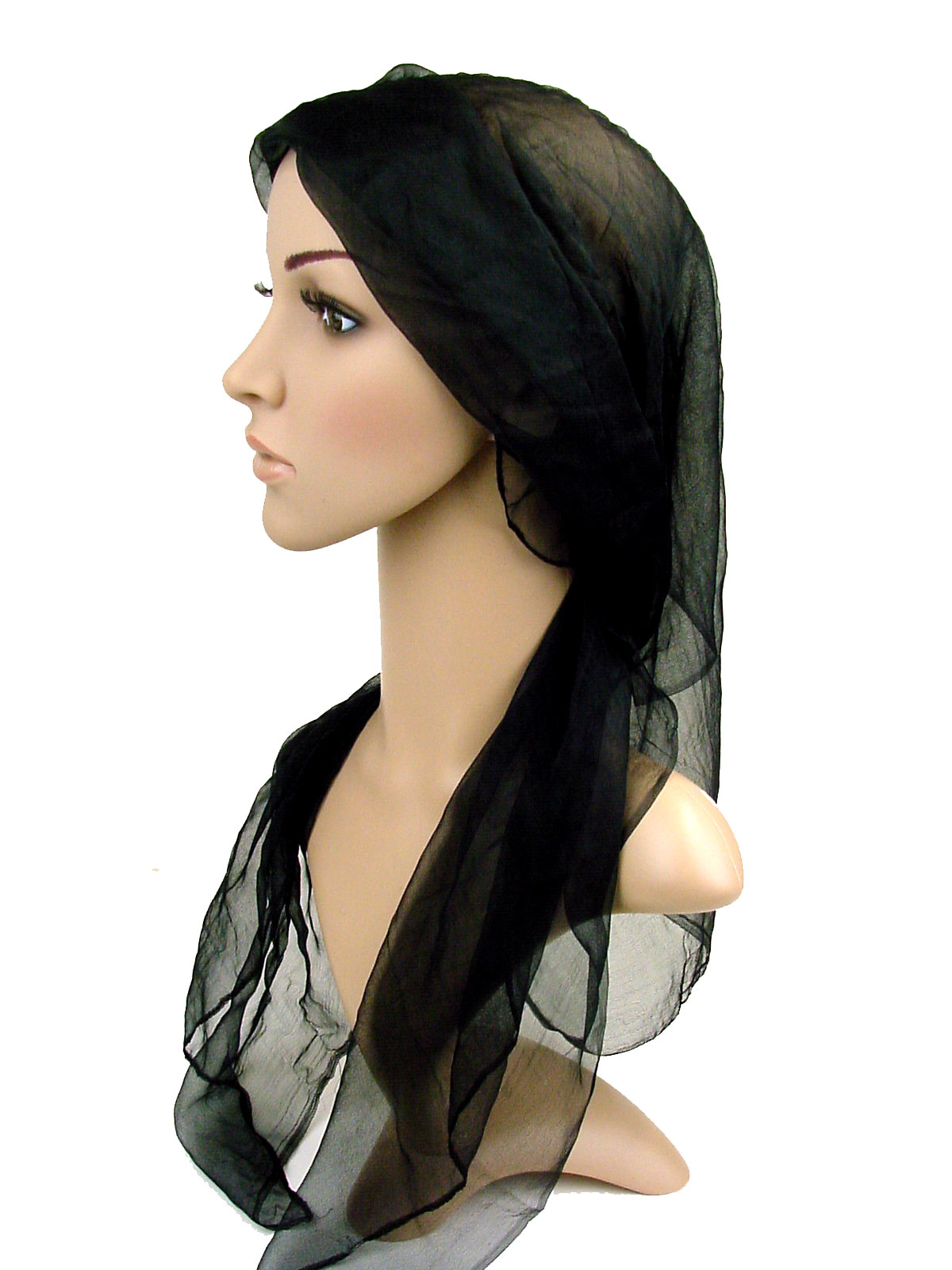 black silk head scarf